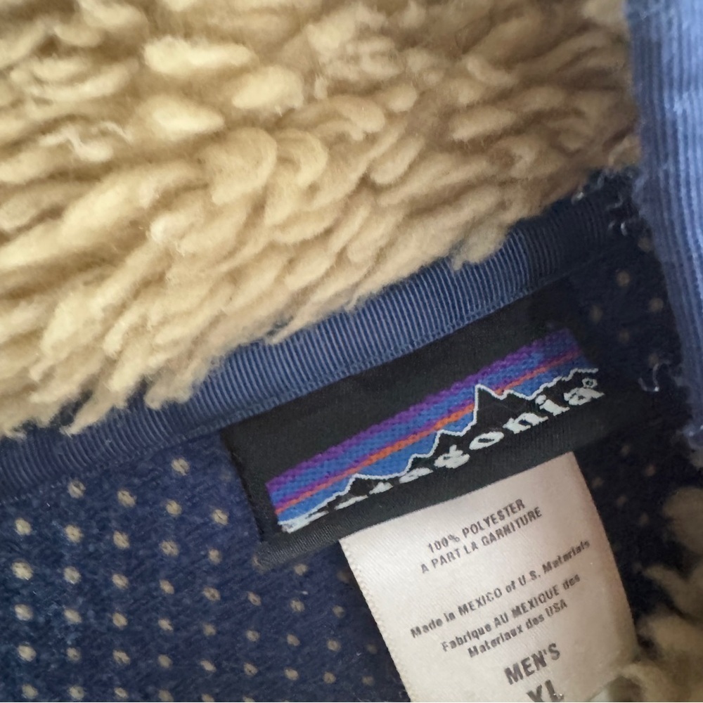 Patagonia Vintage Deep Pile Fleece Oatmeal Size XL - Picture 6 of 10
